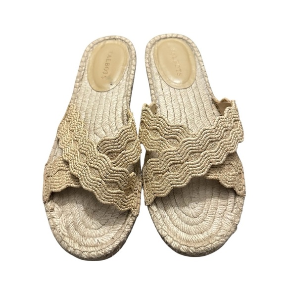 Talbots Hester Crisscross Raffia Espadrille Flat Sandals 11 - Picture 6 of 15